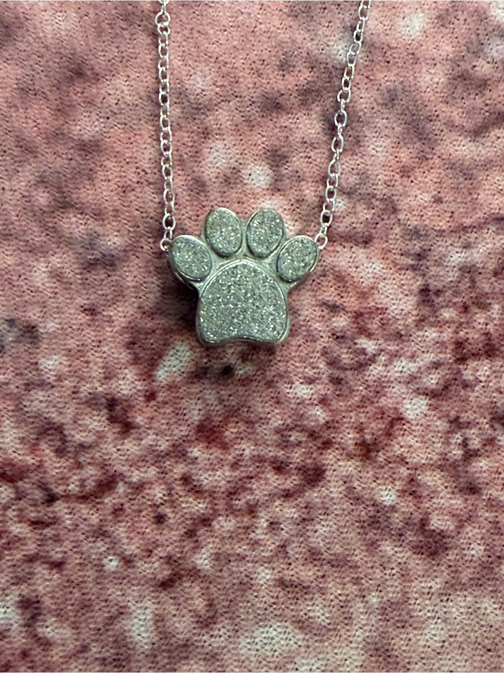 Crystal Paw Pendant Necklace - Silver Paw Charm for Pet Lovers
